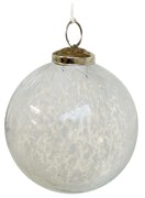 Стеклянный шар прозрачный с белыми точками, 10 см