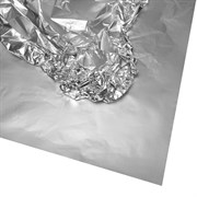 Упаковочная плёнка "Фольга", 10  листов в упаковке, 23 микрон,  50cmx58cm, цв. серебряный