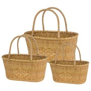 Корзина плетеная (ротанг), 27x14,5xH14,5/27,5 см - 36x22xH18/35 см, набор (3 шт)