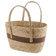 Корзина плетеная (трава), 32х22хН22/38 см, (32см x 22см, H-22см, Натуральный)