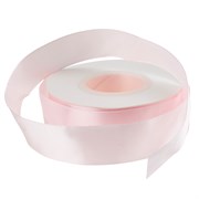 Лента атлас, 25 ммx25 ярд, на катушке, (2 286см x 2,5см, Белый-розовый)