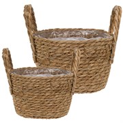 Корзина плетеная (водоросли), 25x17xH21 см, 22x14xH17 см, набор (2 шт), (Натуральный)