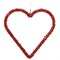 Подвеска сердце красное 10 см железная со стеклянными бусинами - фото 80666