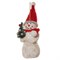 Снеговик из папье-маше кремово-красное стекло 14 см - фото 80671
