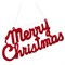 Подвеска "Счастливого Рождества", красный флокированный пластик, 29 см - фото 80735