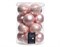 Набор стеклянных шаров эмаль матовый, пудровый розовый, д 8см, 16 шт в уп - фото 81109