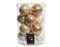 Набор стеклянных шаров эмаль матовый, бело-карамельный, д 8см, 16 шт в уп - фото 81112