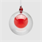 Стеклянный шар двойной красный/прозрачный D12 - фото 81238