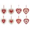 Подвеска "Сердце" деревянная, L0.4-W12-H12см, L0.4-W9.5-H9.5см, 4 в асс,цвет: красно-белый - фото 81467