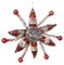 Подвеска мишура снежинка стеклянные бусины красно-серебристый 17cm - фото 81614