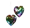 Ёлочное украшение Сердце Пластик Разноцветный 10cm Card/2 - фото 81996