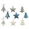 Подвеска Рождественская елка/звезда  L13-W13-H2cм, в асс., бархат - фото 83961