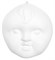 Шарик подвесной "Кукольное лицо"  из фарфора белый, 10см - фото 84721