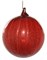 Стеклянный шар красный полосатый с блестками внутри, 8 см - фото 84754