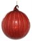 Стеклянный шар красный полосатый с блестками внутри, 10 см - фото 84755