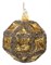 Стеклянный шар с ромбами античное золото с блестками, 10 см - фото 84780