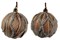 Стеклянный шар коричневый с серебряными листьями из бисера, 10см, 2 вида в асс. - фото 84816