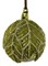 Стеклянный шар зеленый с серебряными листьями из бисера, 8см - фото 84817